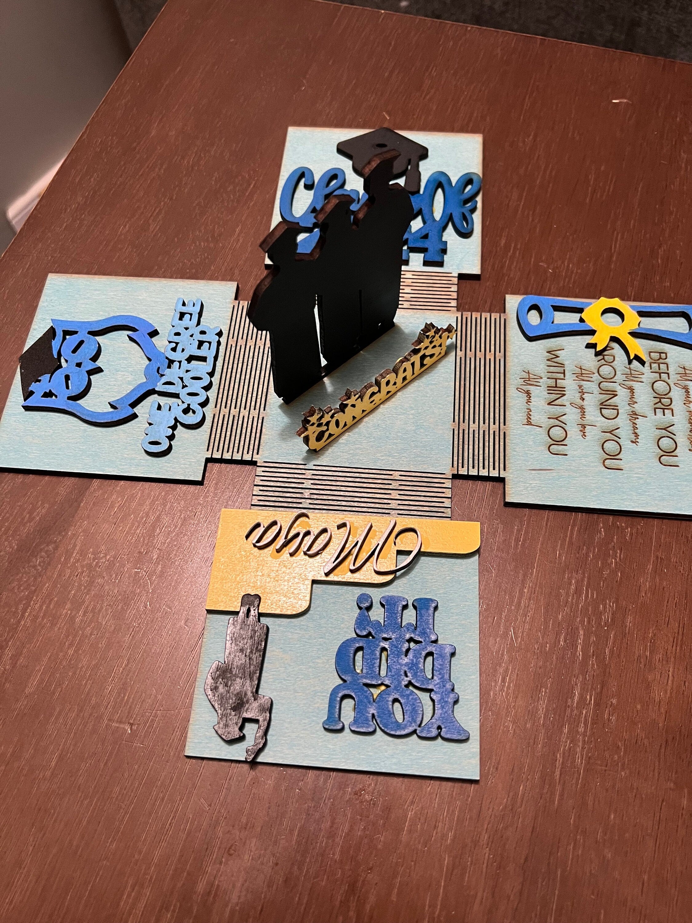 Customizable Wooden Graduation Explosion Box: Keepsake Gift