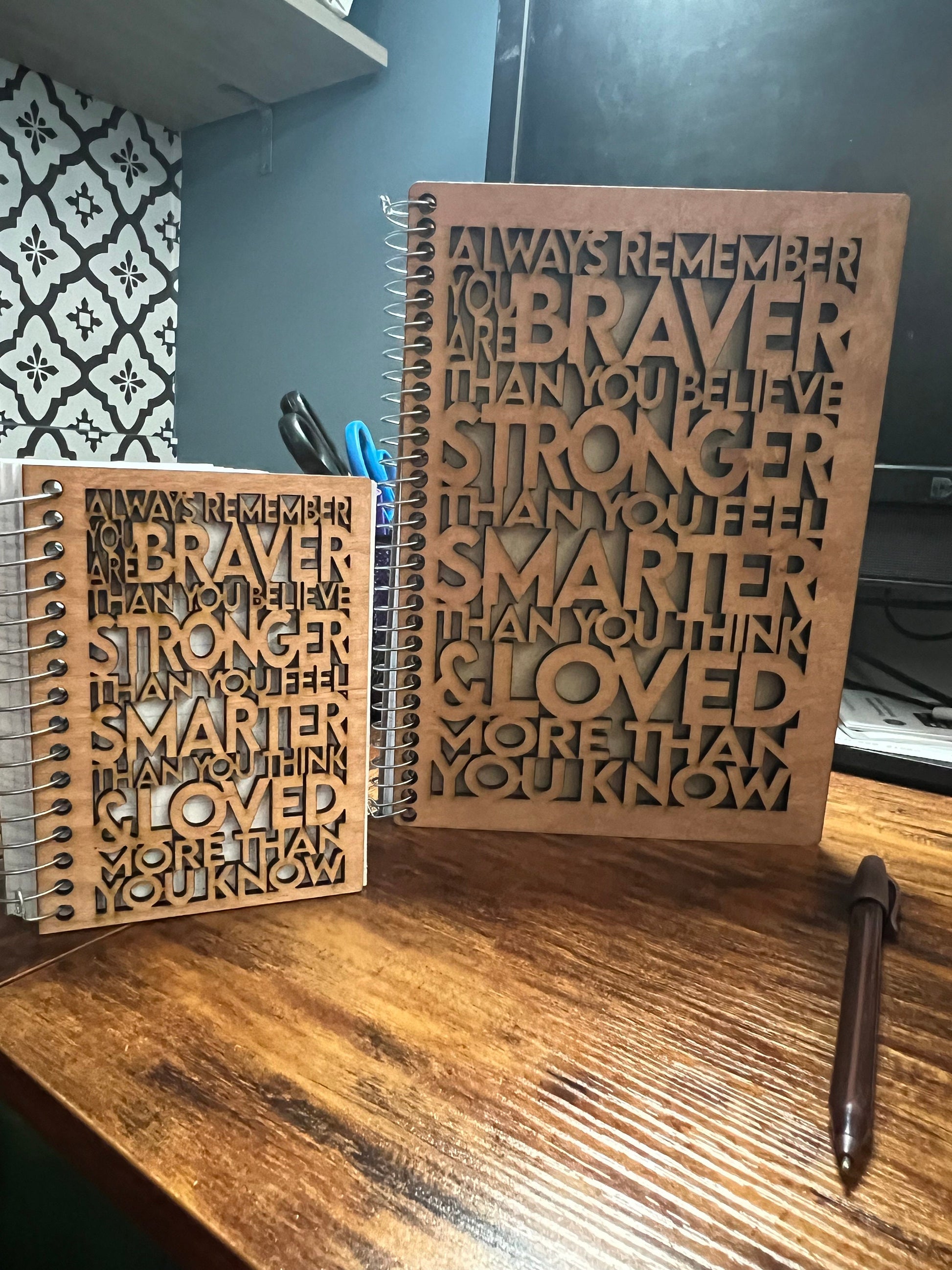 Custom Wooden Notebook | Personalized Journal with Laser Engraved Cover