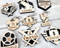 Customizable Sports Wooden Keyrings and Bag Tags