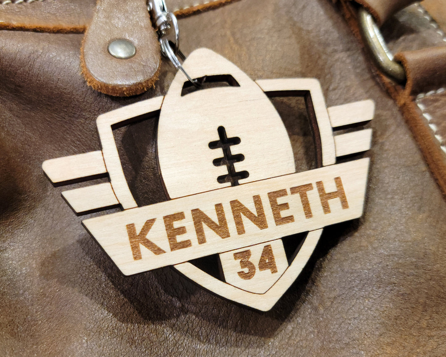 Customizable Sports Wooden Keyrings and Bag Tags