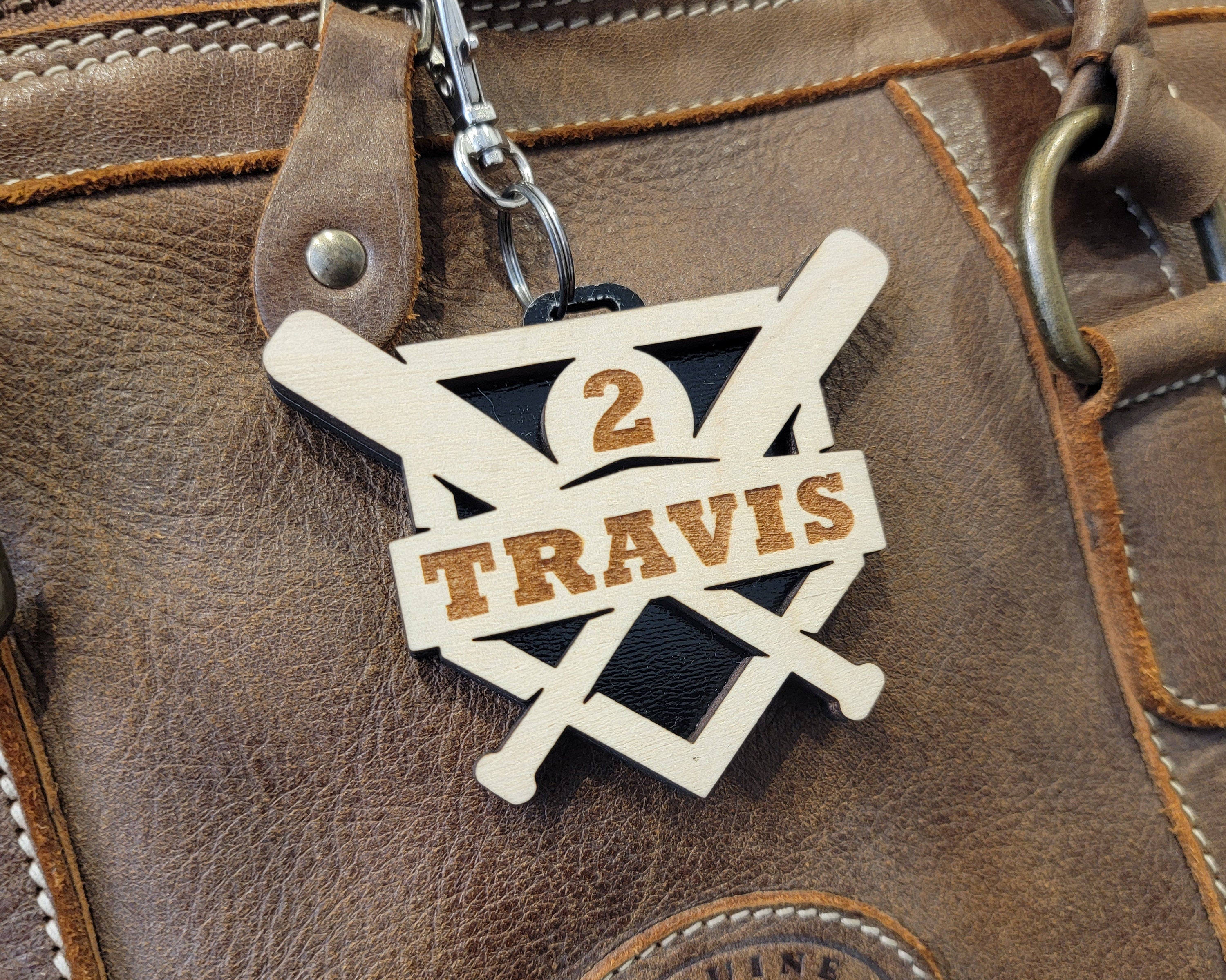 Customizable Sports Wooden Keyrings and Bag Tags