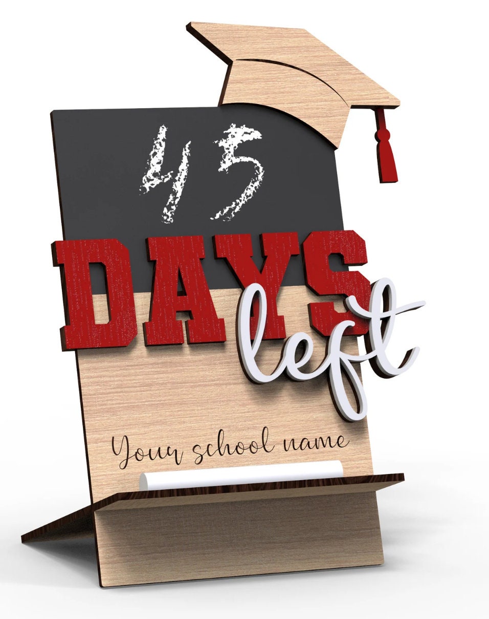 Chalkboard | Personalized customizable graduation countdown | Days left