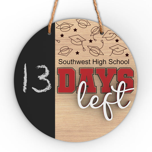 Graduation chalkboard wall sign | Personalized school university countdown | Days left
