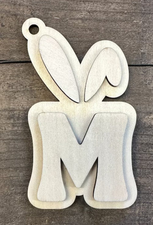 Personalized Bunny Ear Letter Tag
