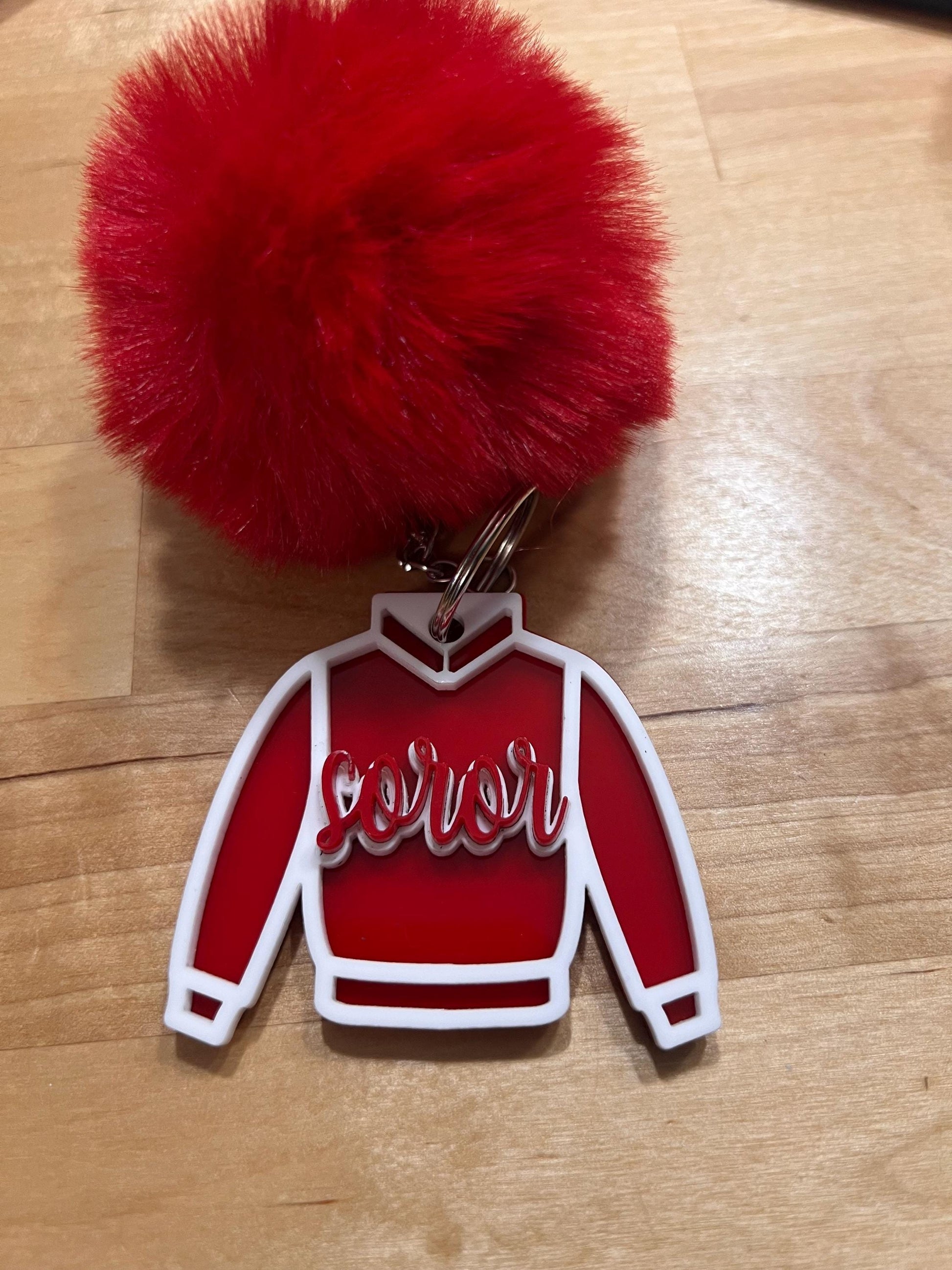 Sorority Key Chains with Puff Ball