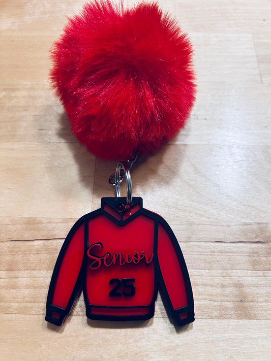 Senior Key Chains with Tassel or Puff ball
