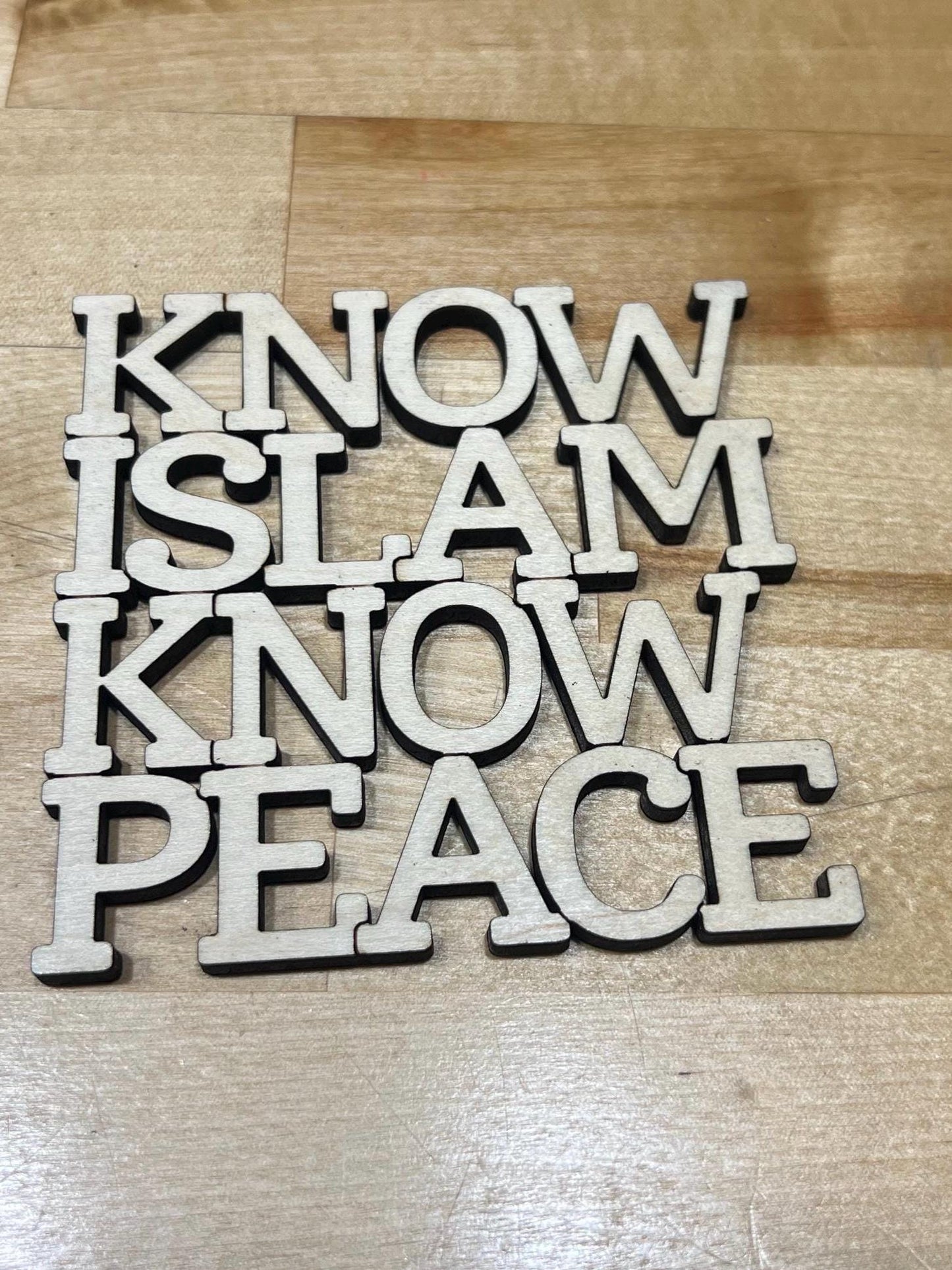 Islamic Themed Wooden Coasters - Set of 4