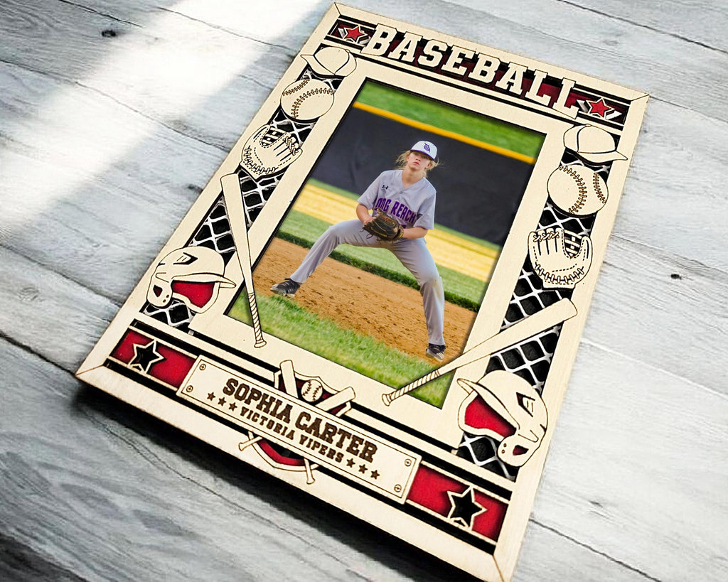 Customizable Football, Baseball & Soccer Icon Frame – Personalized Sports Photo Display