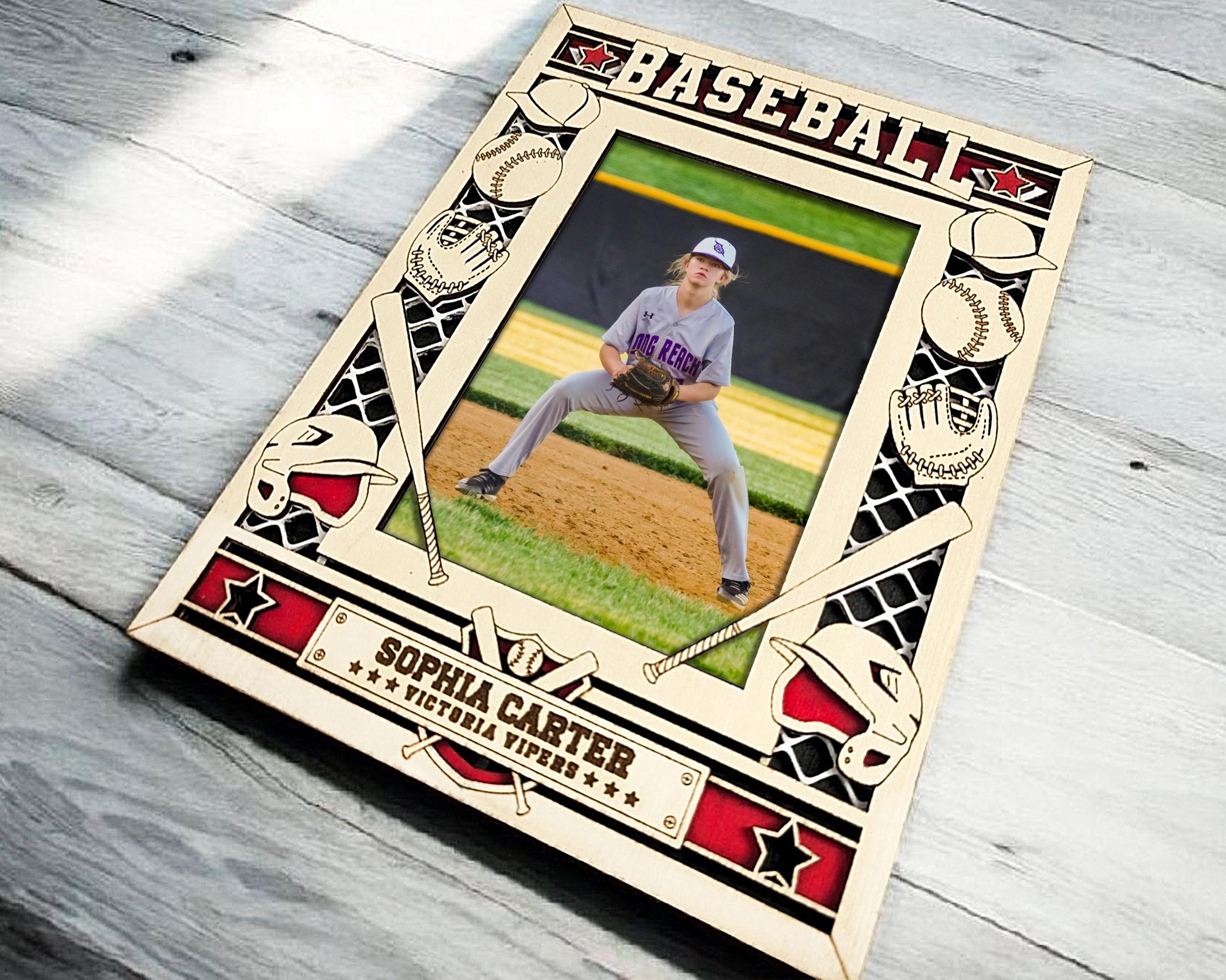 Customizable Football, Baseball & Soccer Icon Frame – Personalized Sports Photo Display