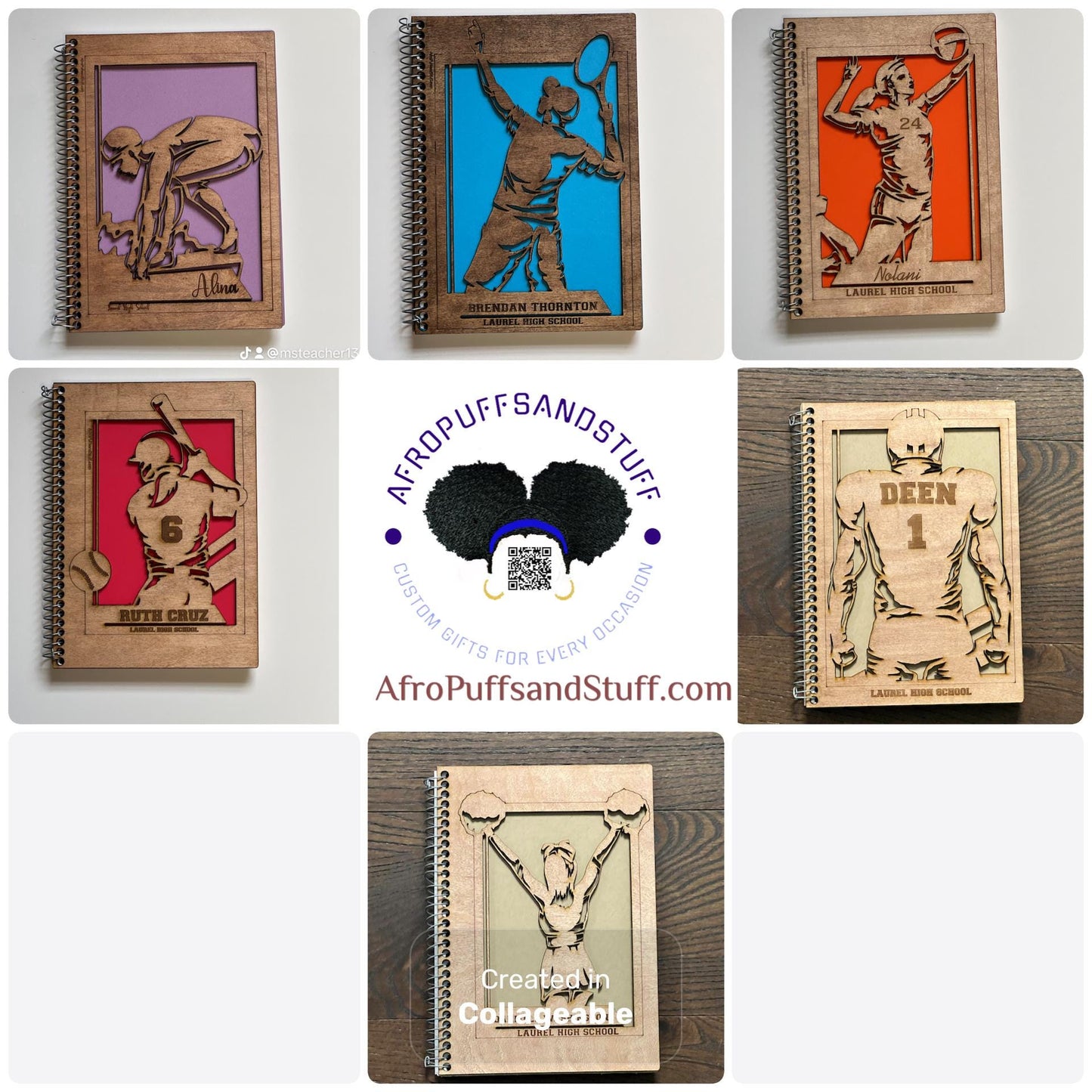 Custom Wooden Notebook | Personalized Journal with Laser Engraved Cover