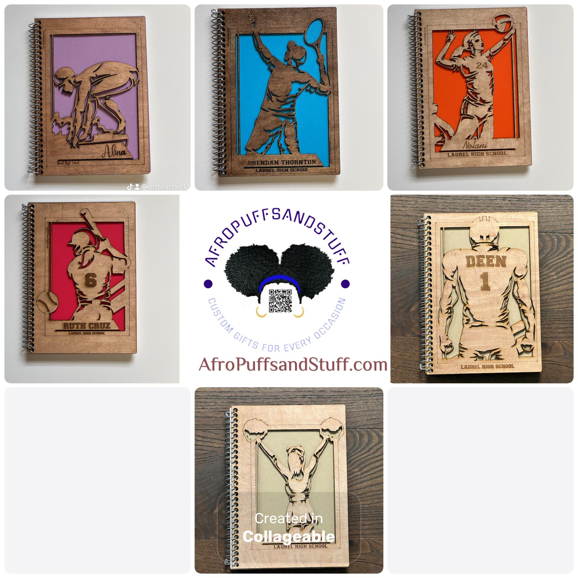 Custom Wooden Notebook | Personalized Journal with Laser Engraved Cover