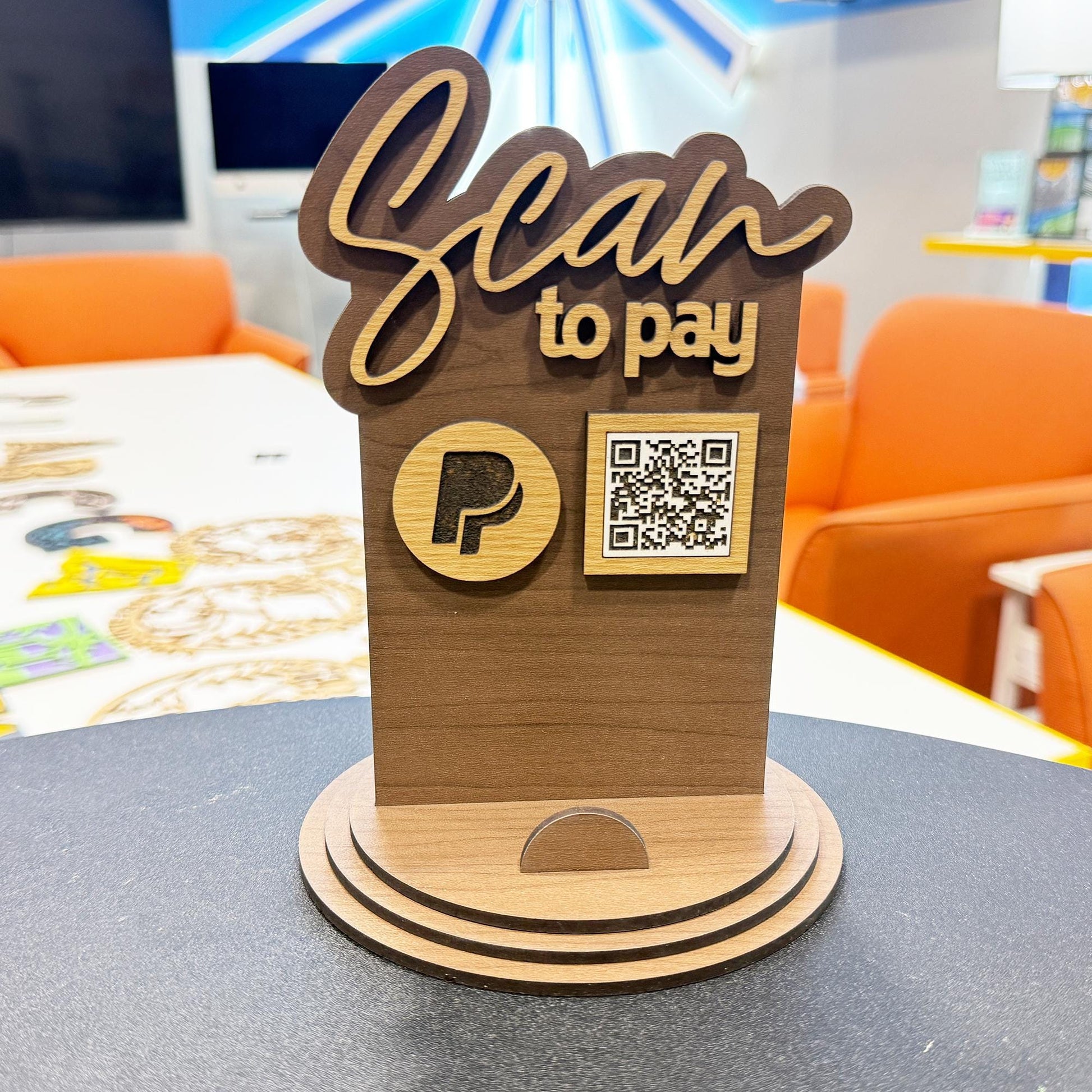 Custom Acrylic QR Code Sign | Scan to Pay or Socialize | 1, 2, or 3 QR Code Options | Venmo, Cash App, Zelle, Instagram, Linktree