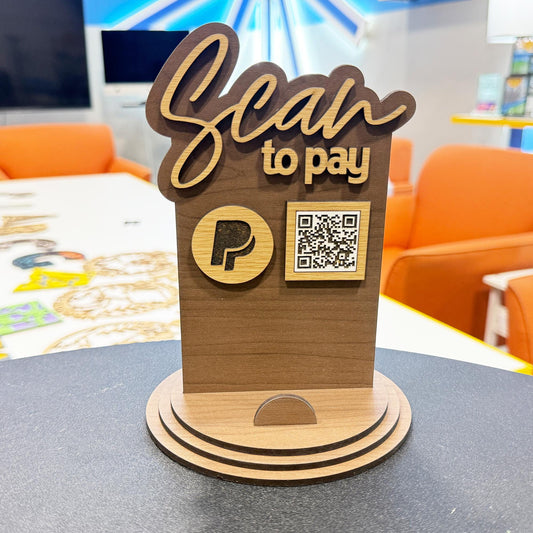 Custom Acrylic QR Code Sign | Scan to Pay or Socialize | 1, 2, or 3 QR Code Options | Venmo, Cash App, Zelle, Instagram, Linktree