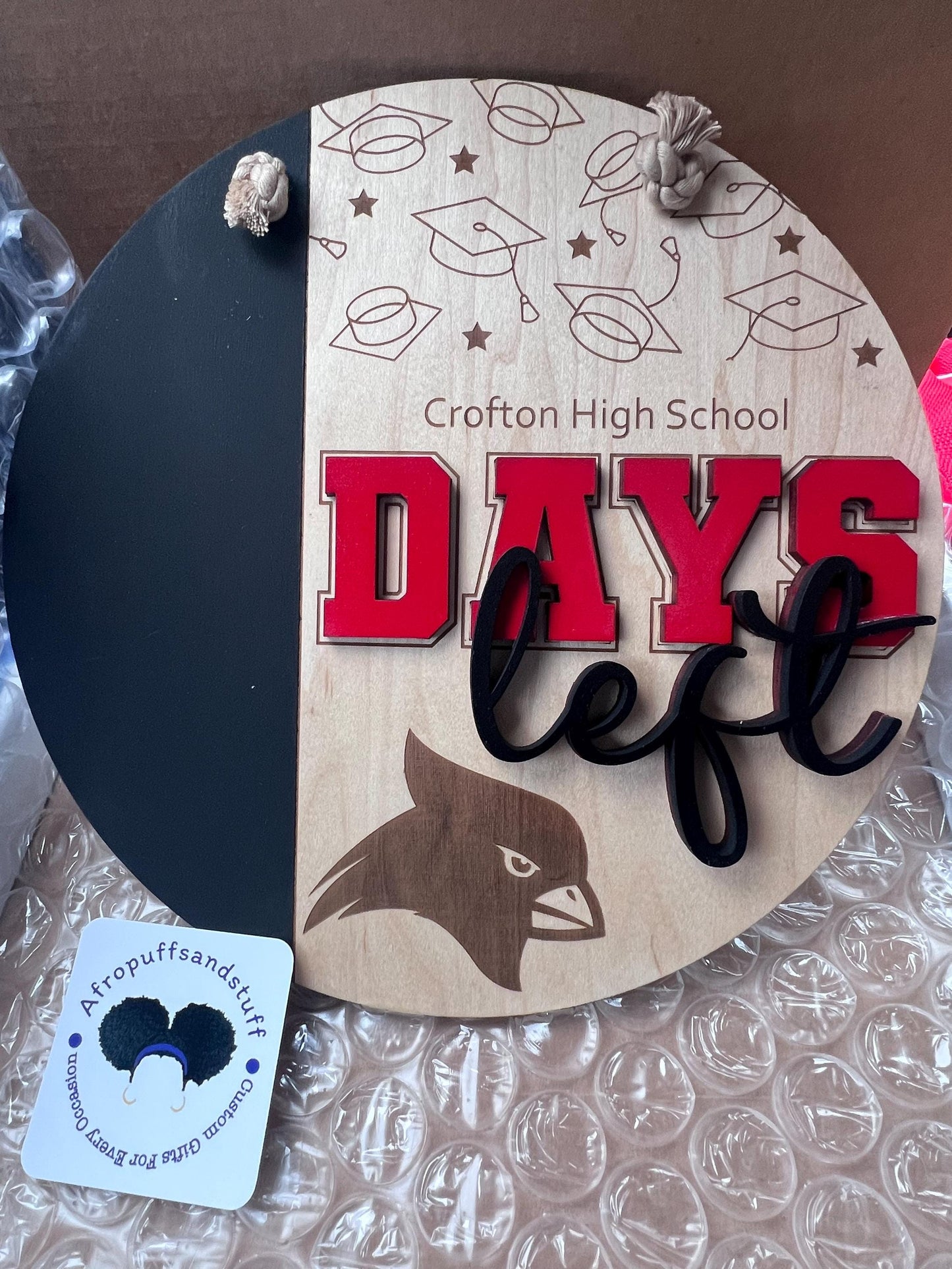 Graduation chalkboard wall sign | Personalized school university countdown | Days left