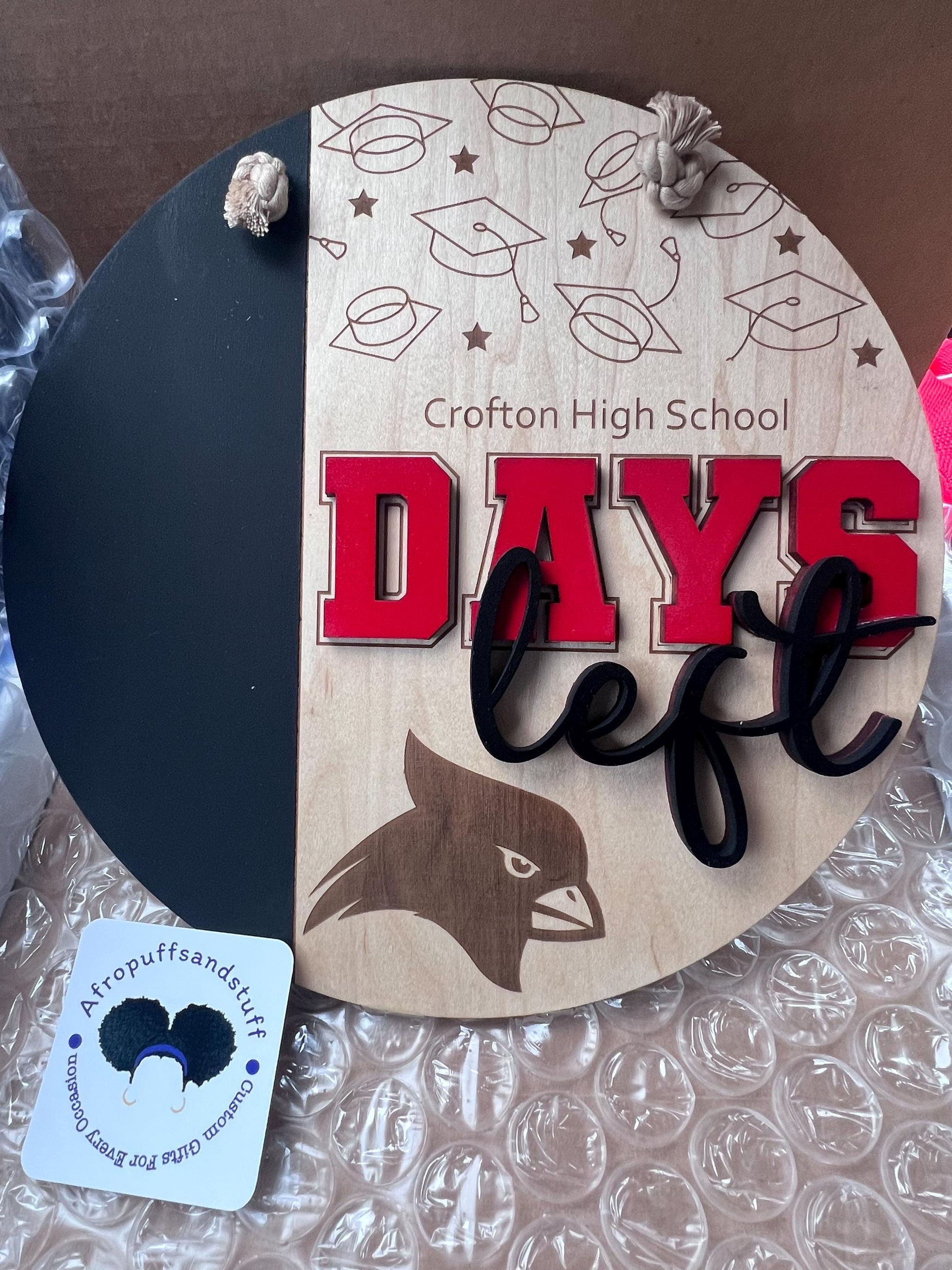 Graduation chalkboard wall sign | Personalized school university countdown | Days left