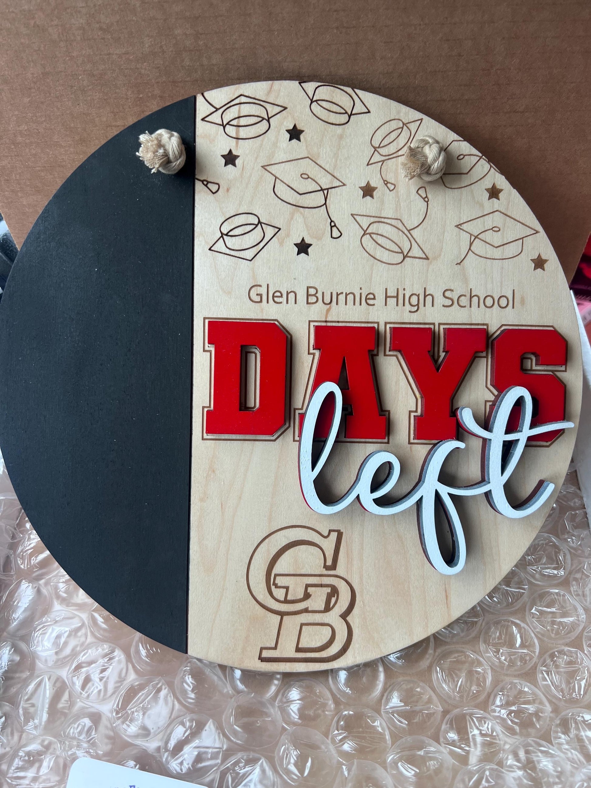 Graduation chalkboard wall sign | Personalized school university countdown | Days left