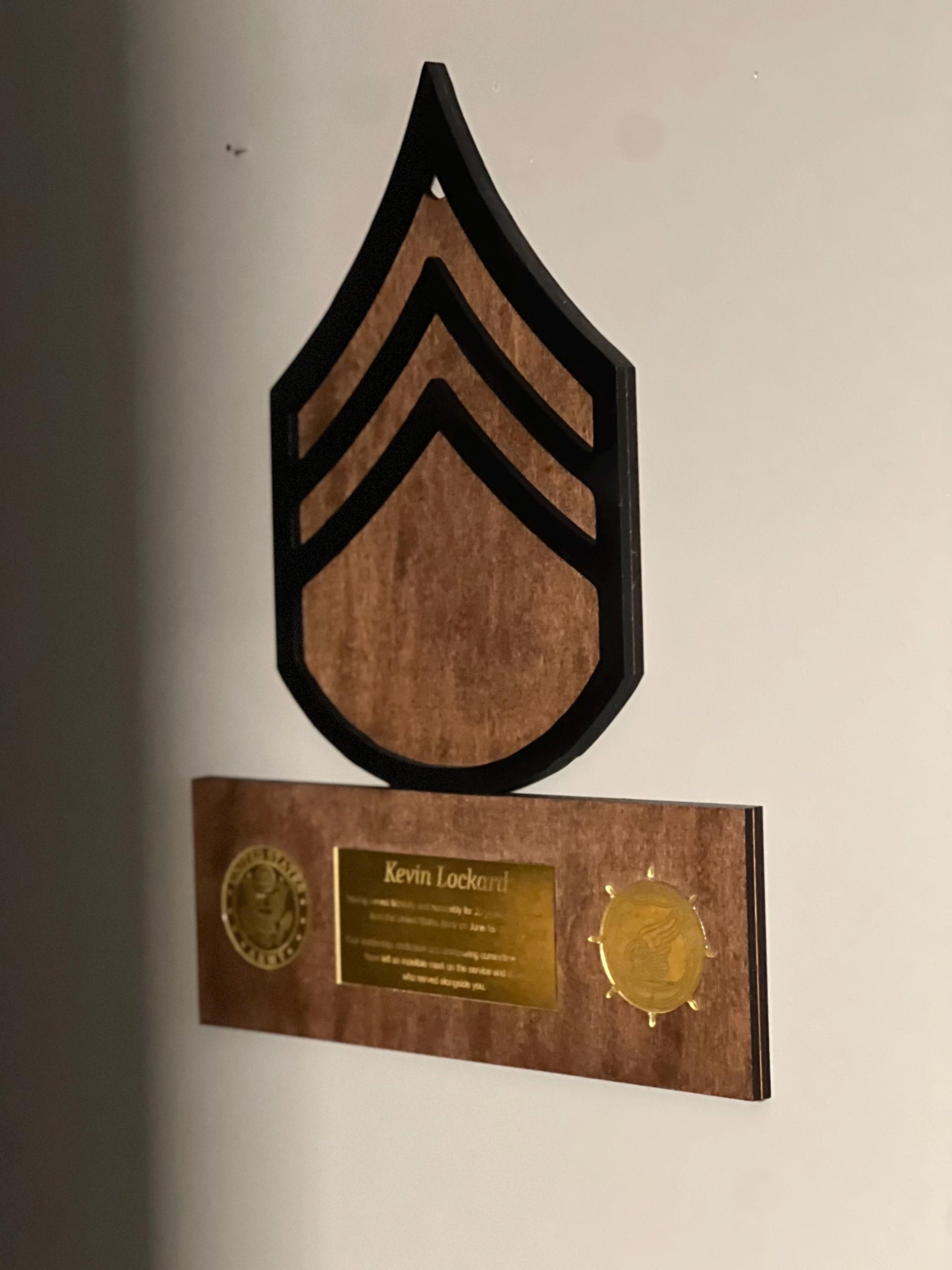 Custom Military Recognition Plaque | Promotion or Retirement Gift | Personalized Rank, Name & Service Branch | Veteran Keepsake | USA Made