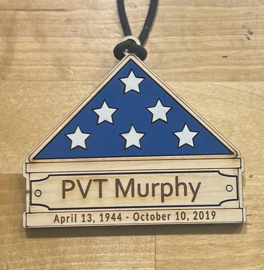 Personalized Memorial American Flag Ornament: Patriotic Remembrance Keepsake