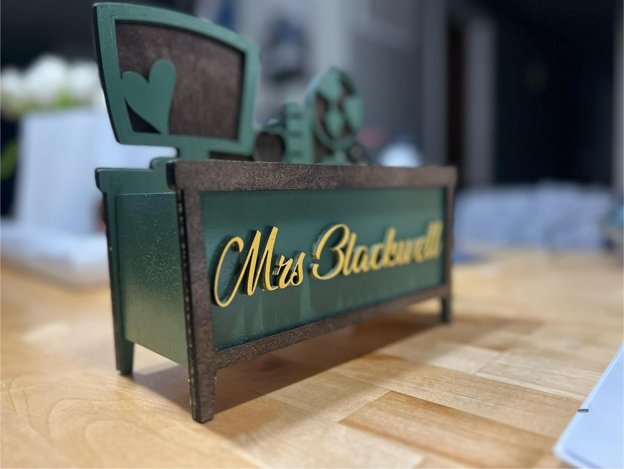 Personalized Teacher Pencil Box – Custom Desk Organizer for Teachers