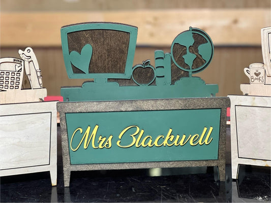 Personalized Teacher Pencil Box – Custom Desk Organizer for Teachers