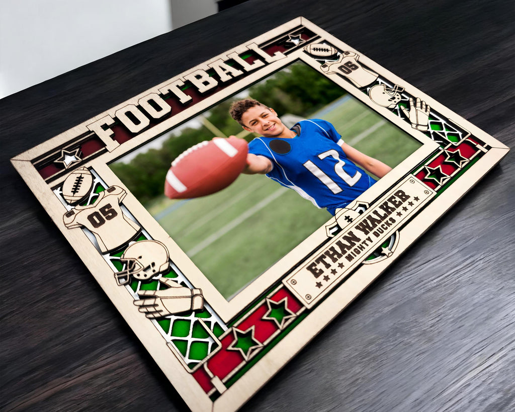 Customizable Football, Baseball & Soccer Icon Frame – Personalized Sports Photo Display