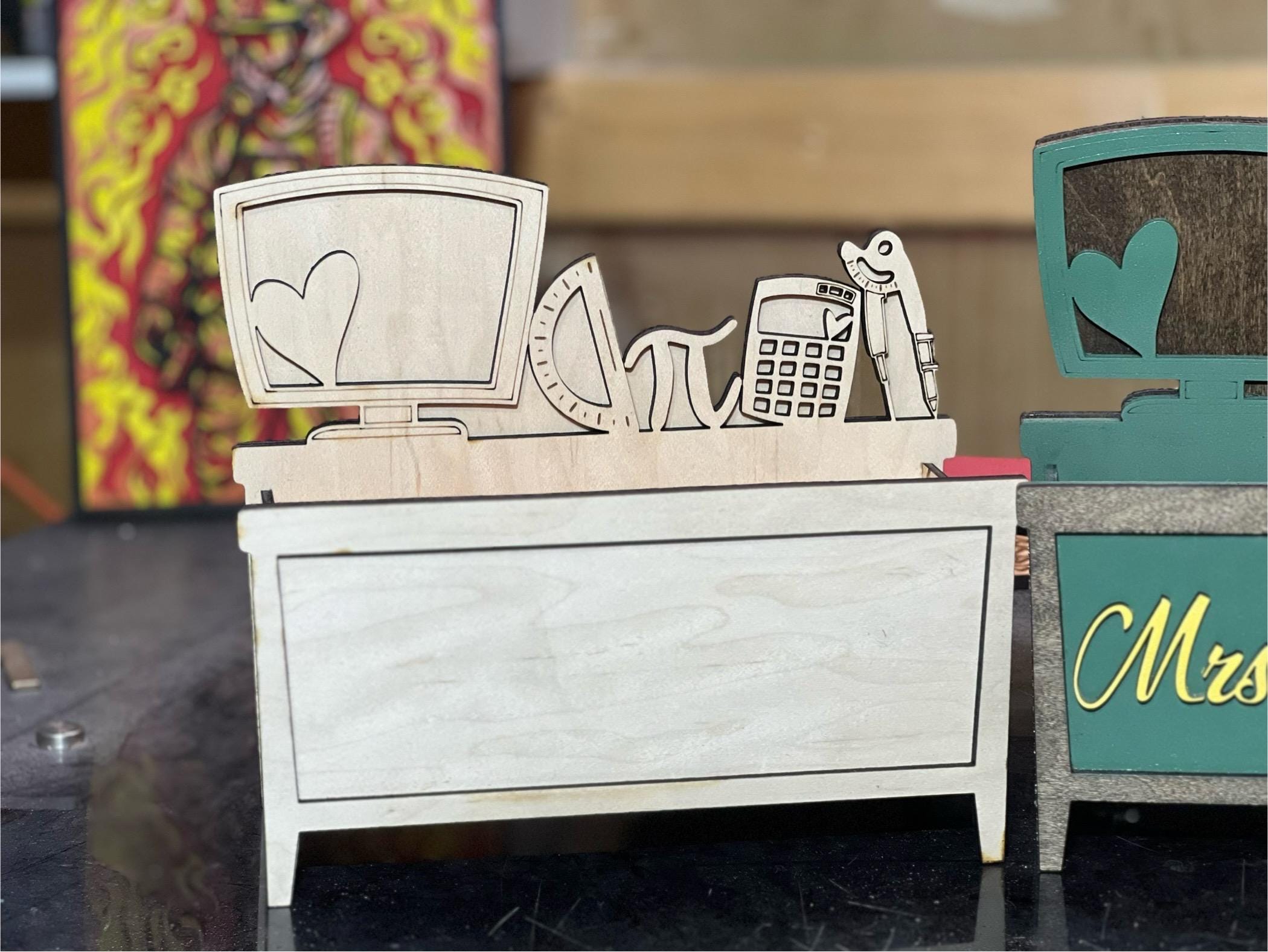 Personalized Teacher Pencil Box – Custom Desk Organizer for Teachers