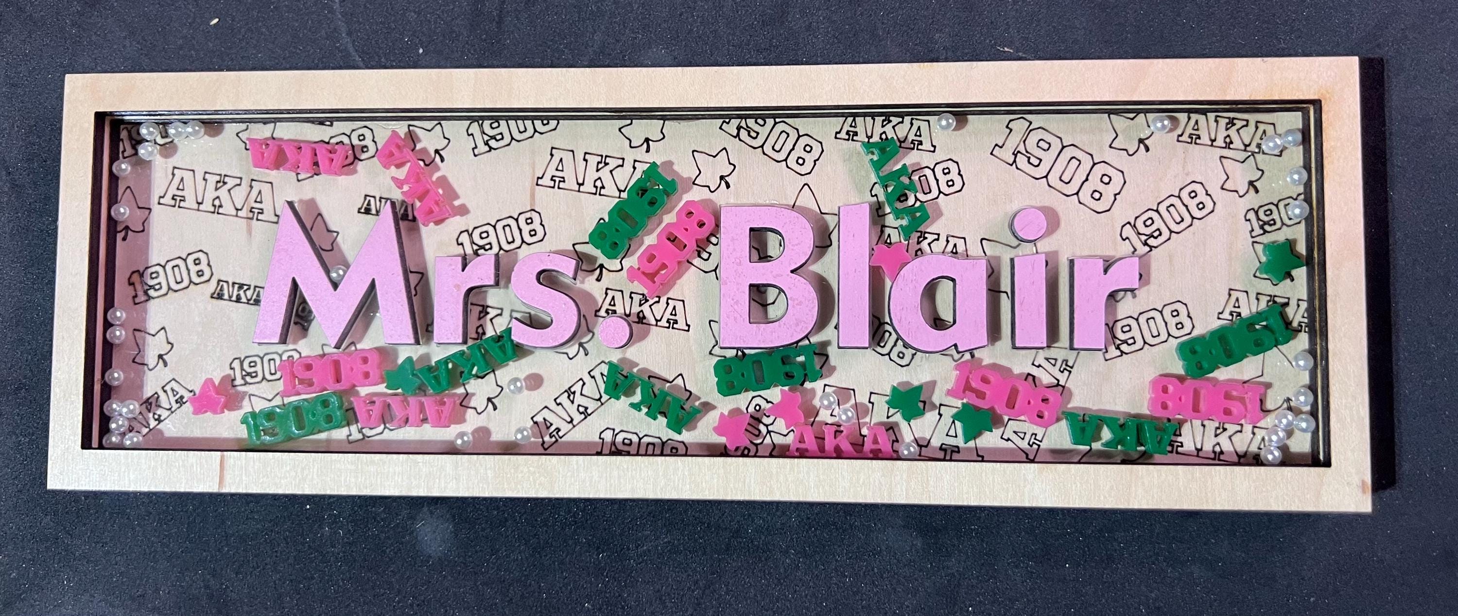 Custom Shaker Desk Name Sign – Choose Profession & Colors | Sorority, School, or Team Theme