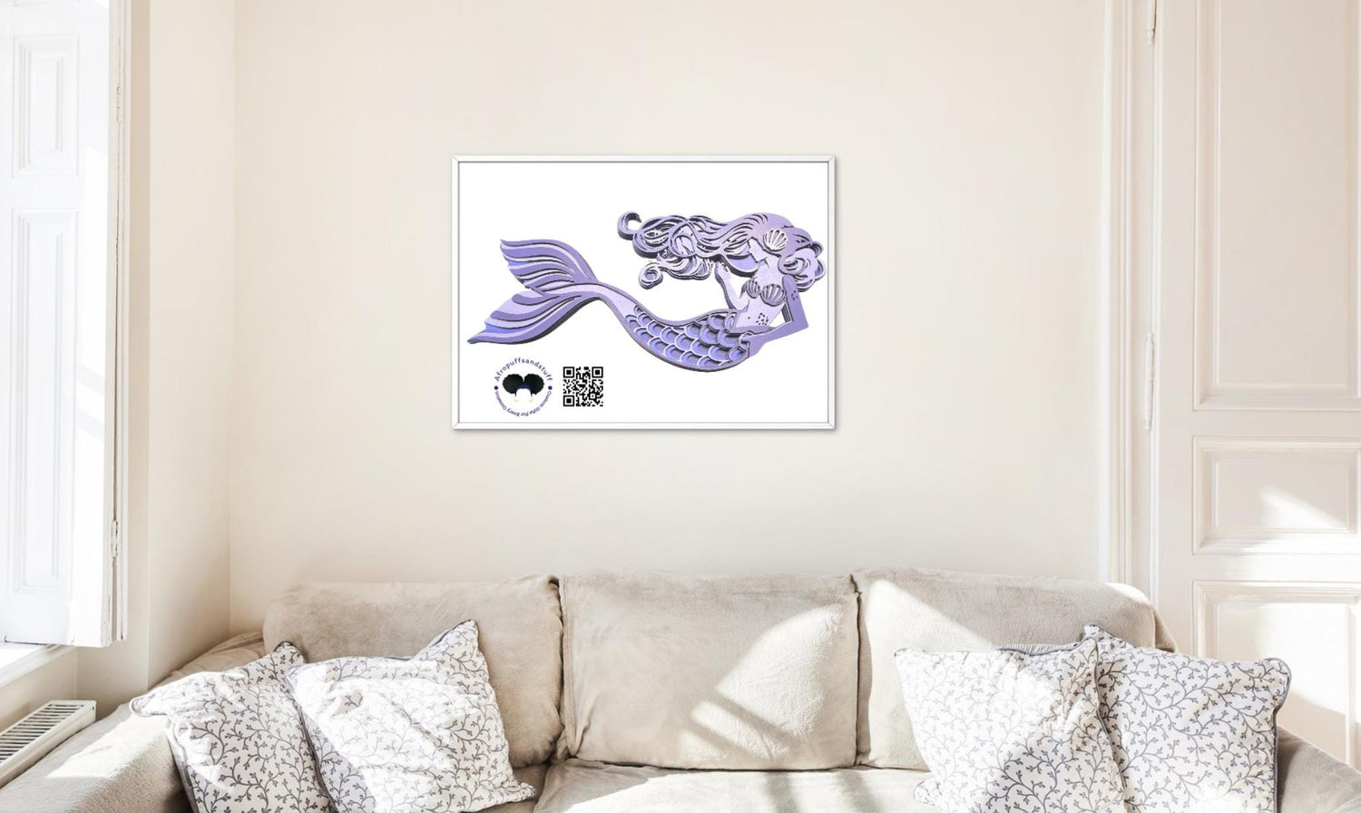 Layered Mermaid Wall Art | 3D Wooden Mermaid Decor | Ocean Nursery Sign | Coastal Beach Room Wall Hanging | Mermaid Gift for Girls