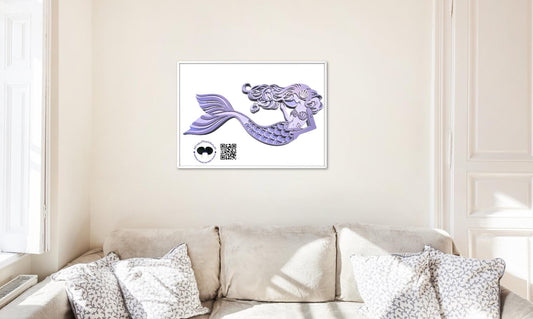 Layered Mermaid Wall Art | 3D Wooden Mermaid Decor | Ocean Nursery Sign | Coastal Beach Room Wall Hanging | Mermaid Gift for Girls