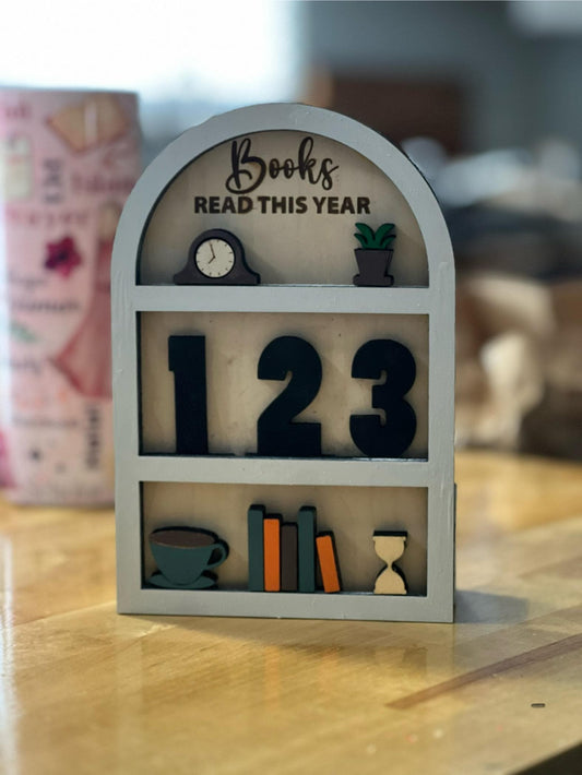 The Ultimate Reading Goal Tracker | Customizable Book Shelf Sign for Bibliophiles