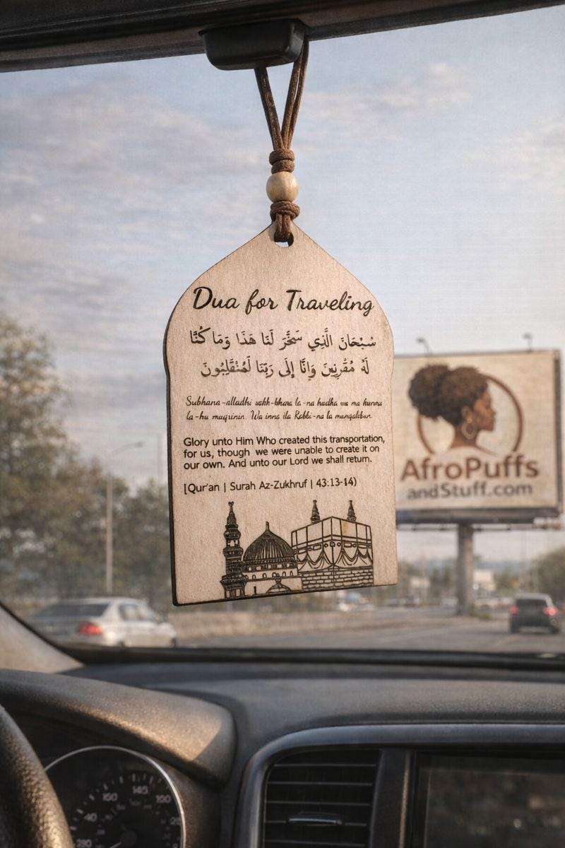Islamic Dua Car Mirror Hanging – Muslim Travel Gift, Arabic Decor