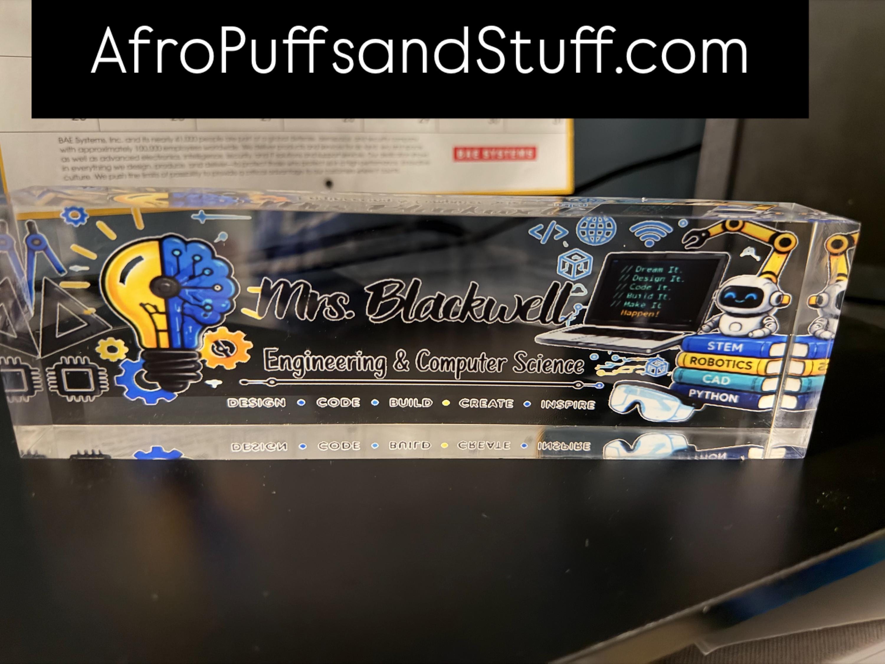 Custom Acrylic Desk Name Plate for Teachers and Professionals | Personalized Office Decor